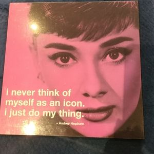 Aubrey Hepburn plaque purple